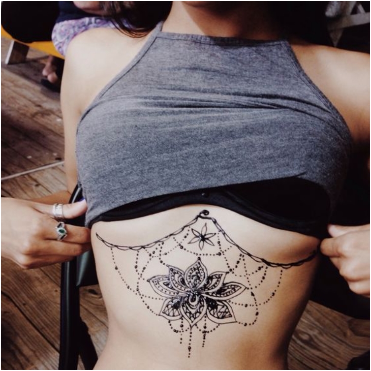 65 Sizzling Under breast Tattoos You'll Drool Over