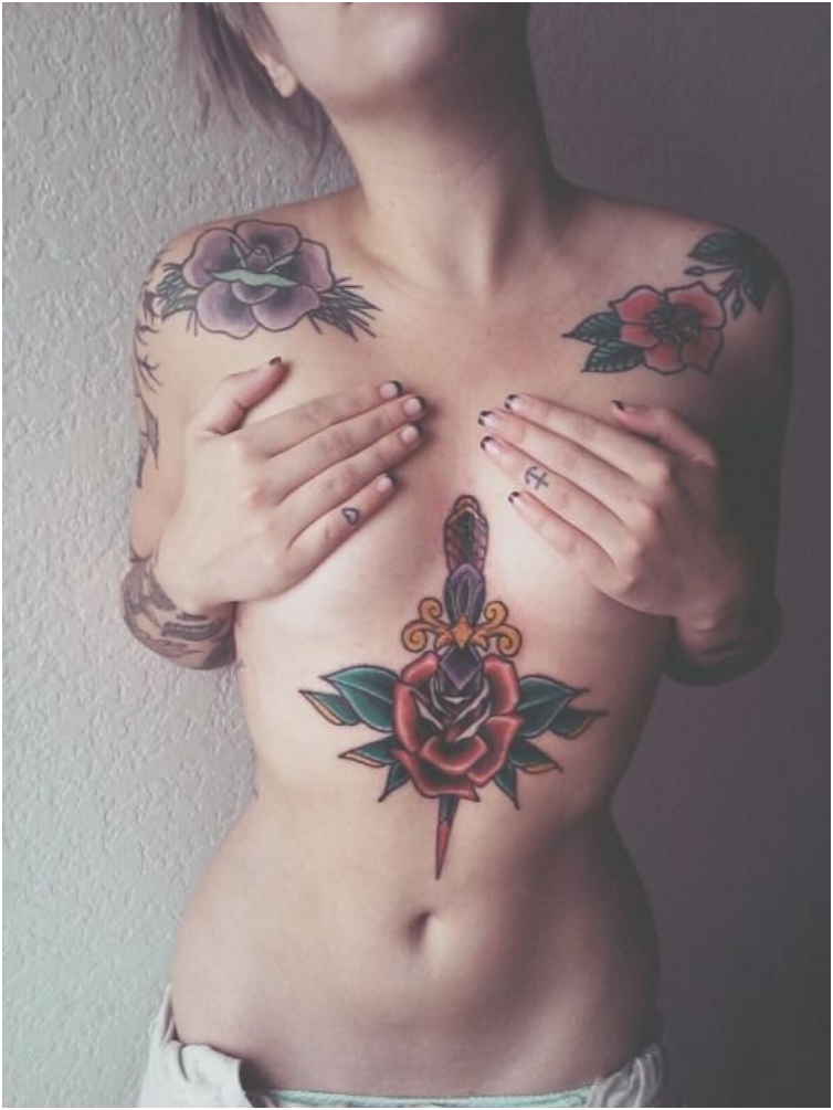 65 Sizzling Under breast Tattoos You'll Drool Over