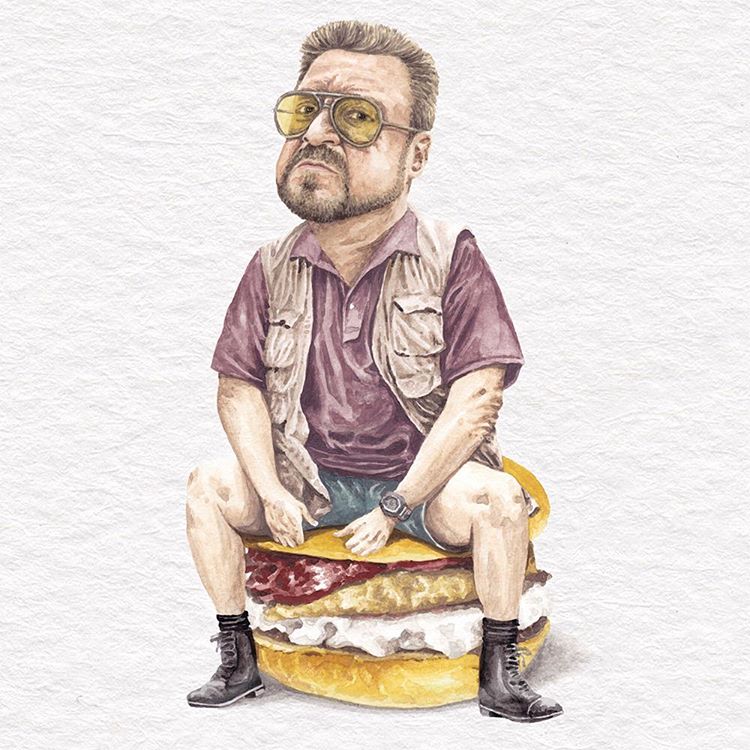 21. John Goodman on an onion ring cheeseburger.