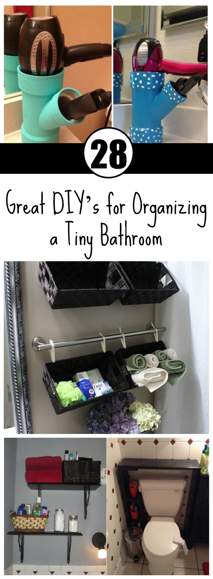 28 Great DIY's for Organizing a Tiny Bathroom