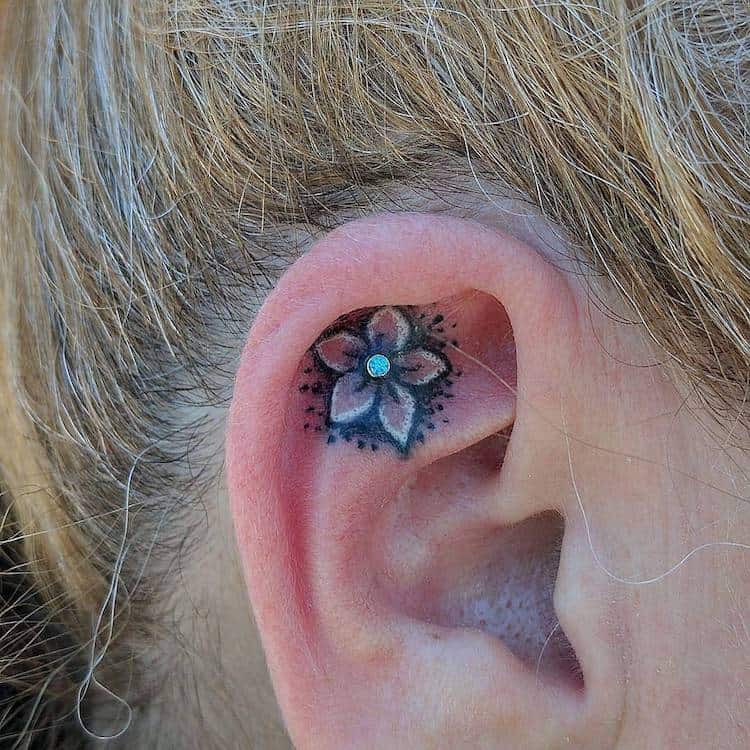 tattoo flower ear Ears to Helix 23 Decorate The Tattoos: Ear Newest Your Way