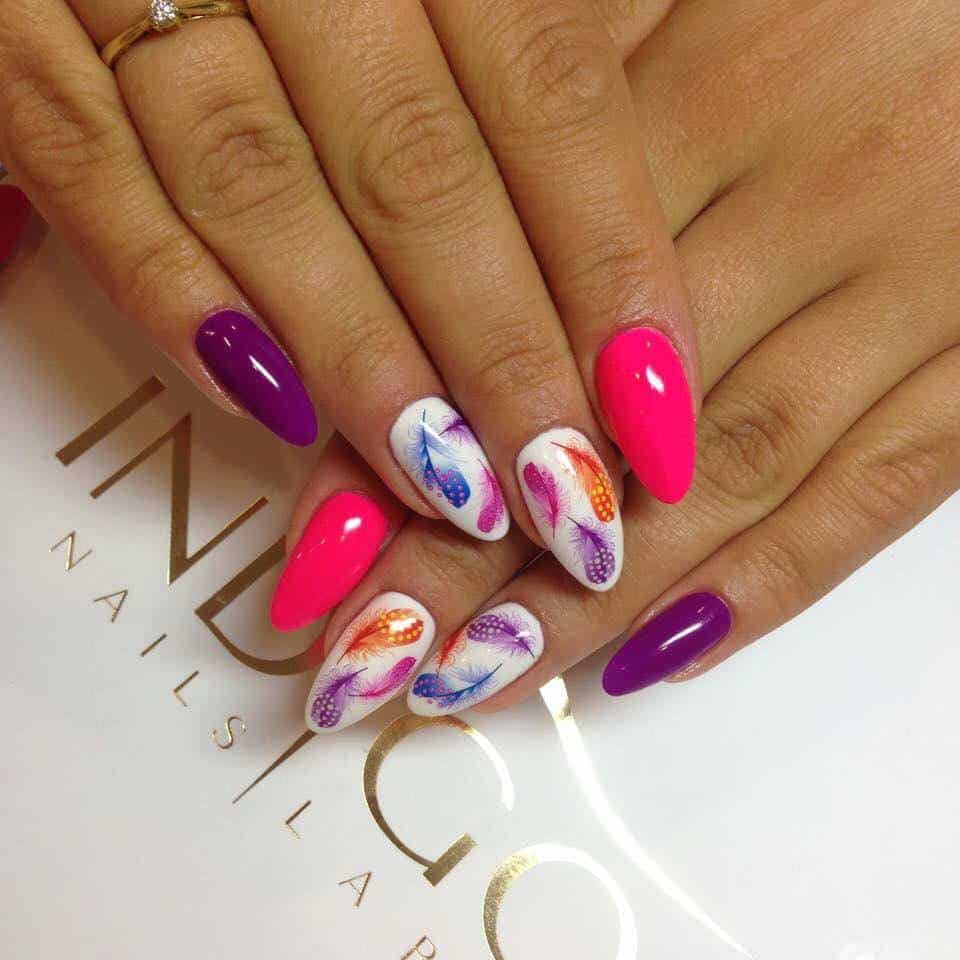 25 Beautiful Feather Nail Designs To Blow You Away