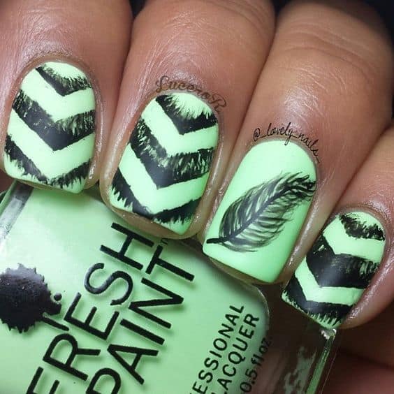 25 Beautiful Feather Nail Designs To Blow You Away
