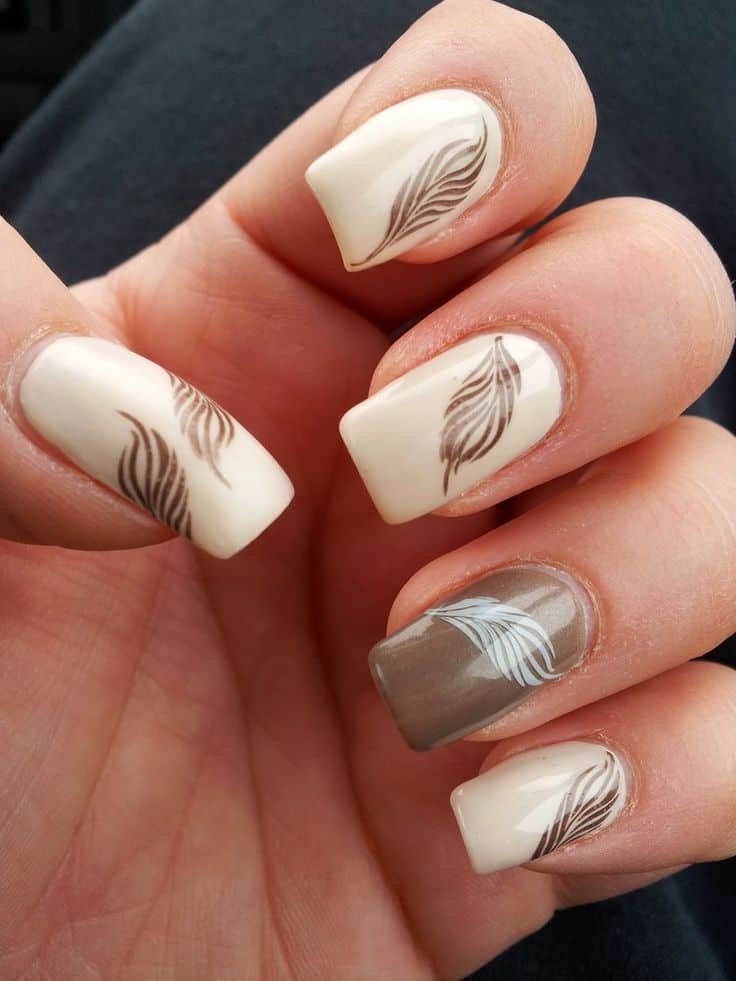 25 Beautiful Feather Nail Designs To Blow You Away