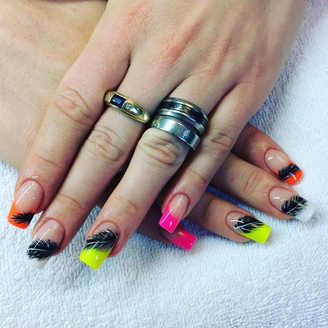 25 Beautiful Feather Nail Designs To Blow You Away