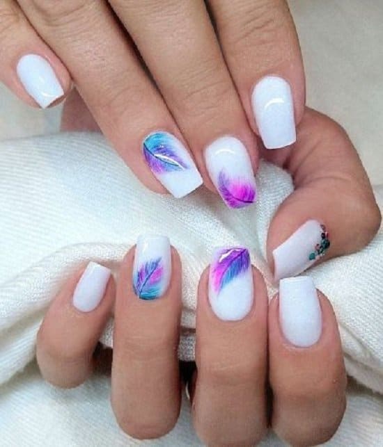 25 Beautiful Feather Nail Designs To Blow You Away