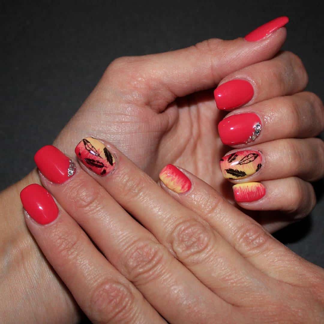 25 Beautiful Feather Nail Designs To Blow You Away