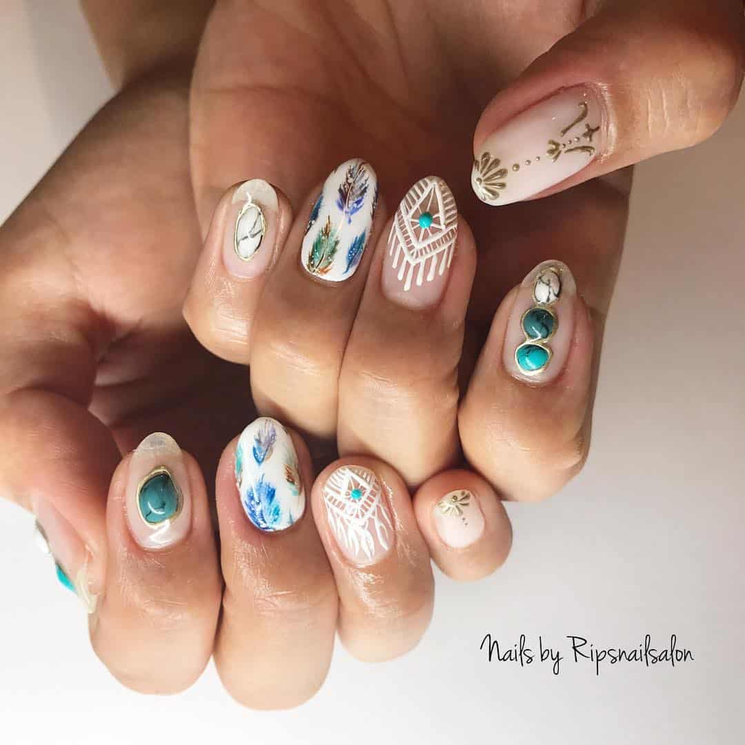 25 Beautiful Feather Nail Designs To Blow You Away