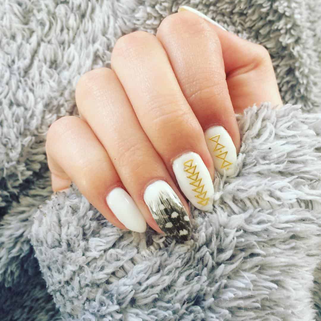 25 Beautiful Feather Nail Designs To Blow You Away
