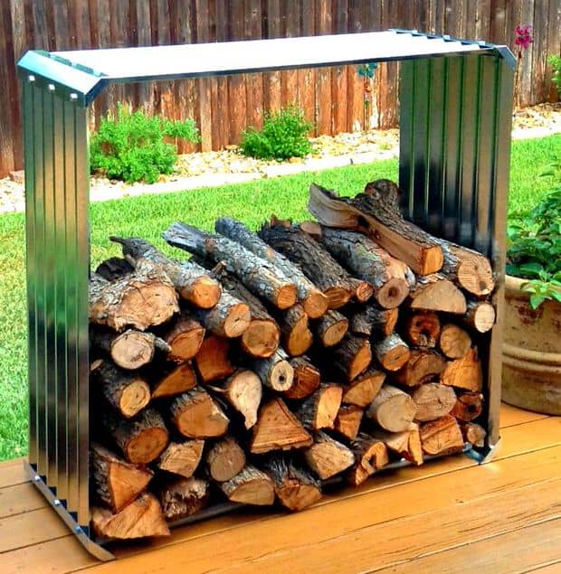 19 Lovely DIY Log Holders For Inside And Outside Your Home