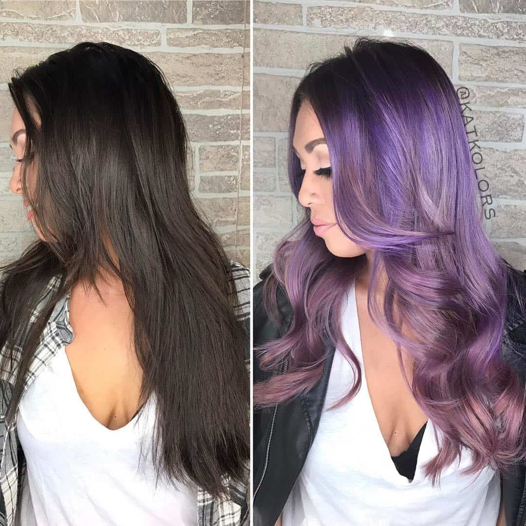 30 Purple Balayage Hairstyles For Soft, Yet Energetic Look