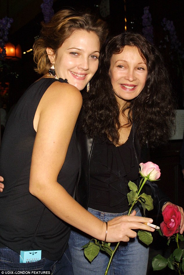 Drew Barrymore had a shaky relationship with her mother Jaid whom she was e...